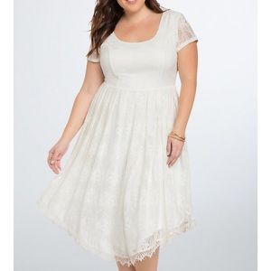 Torrid Lace V-Hem Dress Ivory